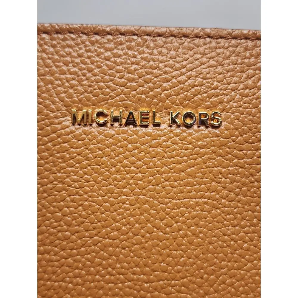 MICHAEL KORS Large Rollins Python Leather Satchel Acron Gold